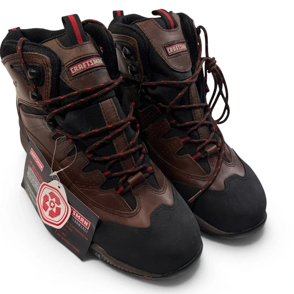 Craftsman Mens 9.5 Waterproof Composite Safety Toe Work Boots Brown 84998 NEW